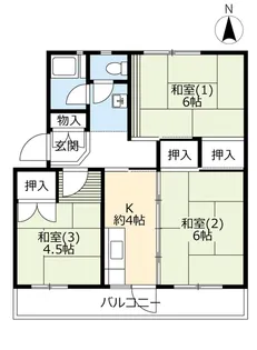 UR桃山南【4階】の間取り