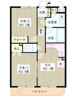 ヴェルドミール白糸台【1階】の間取り