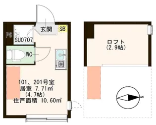 ハーモニーテラス南小岩A【1階】の間取り
