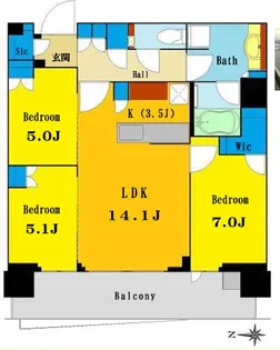 東京都中央区晴海5【マンション】の間取り