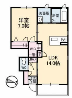 サリアンコート川田【1階】の間取り