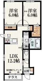 ベル フルールB【1階】の間取り