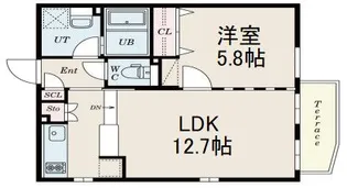 PASEO荏原中延【1階】の間取り