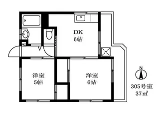 シルバー玉川【3階】の間取り