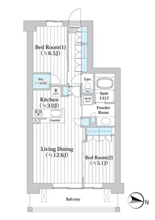東京都世田谷区砧7【マンション】の間取り