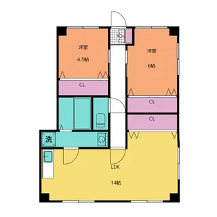 フラワーキャッスル壱番館【1階】の間取り