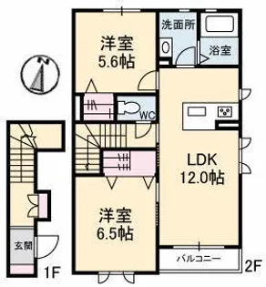 シェリール・ガーデン壱番館【2階】の間取り