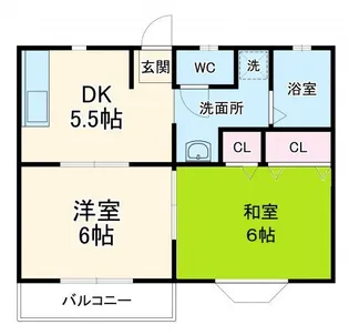 ローズガーデンB【2階】の間取り
