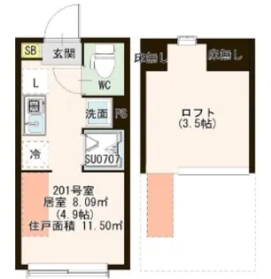 ハーモニーテラス平井VII【1階】の間取り