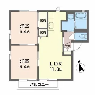 シャーメゾン・アクシス【2階】の間取り