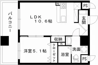 レジディア熊本辛島【10階】の間取り