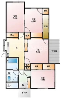 長崎県長崎市城栄町【一戸建】の間取り