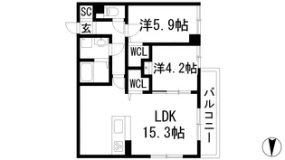 ブライトガーデン【1階】の間取り