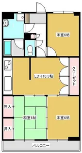 足利スカイタワー16【6階】の間取り