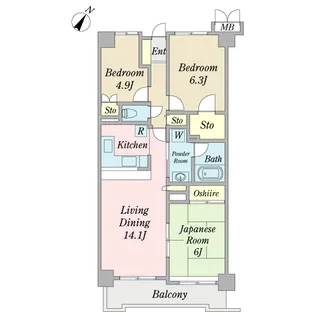 朝日白金台マンション【3階】の間取り
