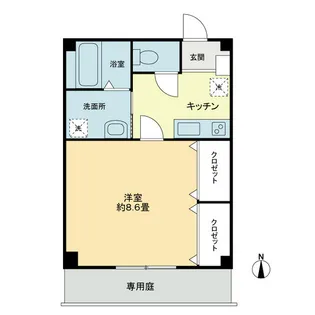 フォブール神野 B棟【1階】の間取り