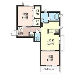 ニュークレセント【2階】の間取り
