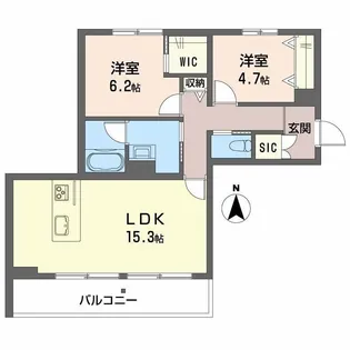 Terrace米ケ袋【1階】の間取り