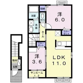 七つ星B【2階】の間取り