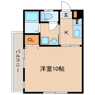 ハピネス札元【3階】の間取り