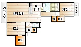 ユアメゾン夜宮公園【1階】の間取り