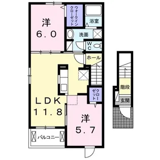 サニーコルド【2階】の間取り