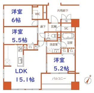 ディアスタ横濱中央【9階】の間取り