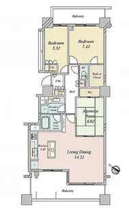 ガーデンプラザ新検見川21番館【3階】の間取り
