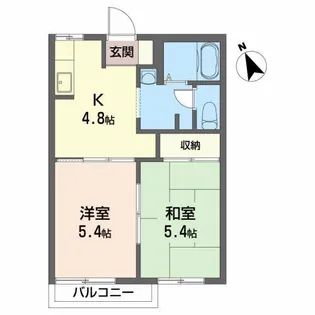 ディアス水山 B【2階】の間取り
