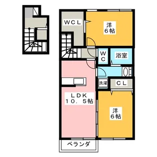 クレールシャンブルII【2階】の間取り