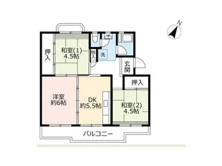 UR泉南尾崎【4階】の間取り