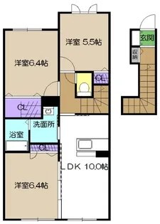 シャーメゾン中久万D棟【2階】の間取り