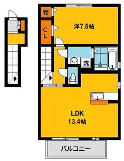 シャルムコートB【2階】の間取り