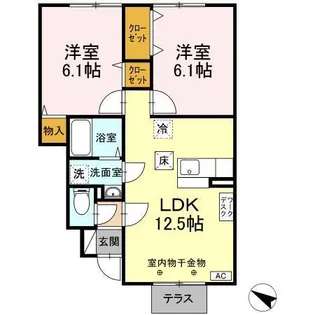 フォーレンおいらせB【1階】の間取り