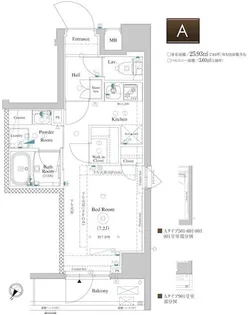 AXAS文京千駄木【6階】の間取り