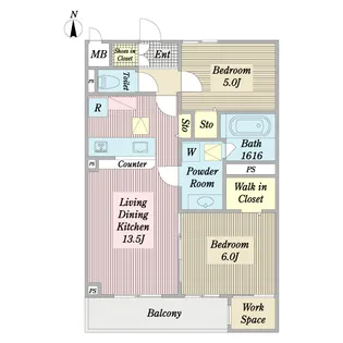 K・GFLATResidence A棟【1階】の間取り