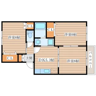 ウエストアネシス壱番館【2階】の間取り