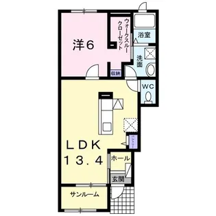 J&EサウスクレメントI【1階】の間取り