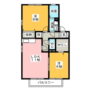 フローラティ B棟【2階】の間取り