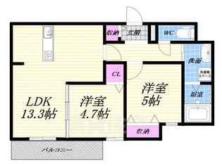 riviere西宮【2階】の間取り