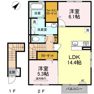 クレア・ド・ルーン【2階】の間取り