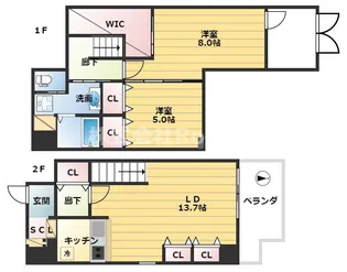Y’s大手通【2階】の間取り
