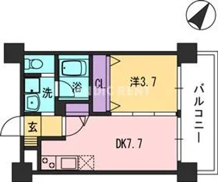 コンダクト福岡東【8階】の間取り