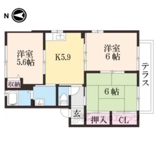 プラウシード2【1階】の間取り