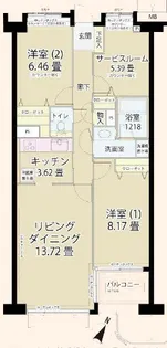 グラン フォート 目黒【1階】の間取り