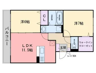 コアロード今宿 B棟【3階】の間取り