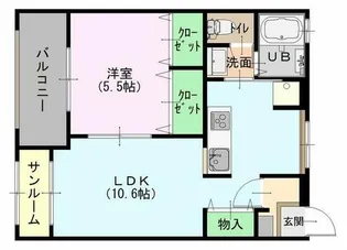 ジョイウエスト【2階】の間取り