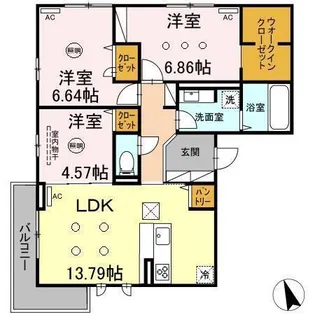 フォートレス福島町【1階】の間取り