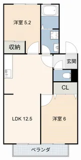 Jハイツ B棟【1階】の間取り