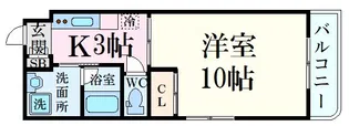 リバーハイム古市【4階】の間取り